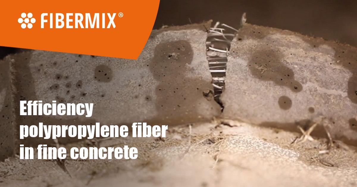 Polypropylene fiber in fine concrete